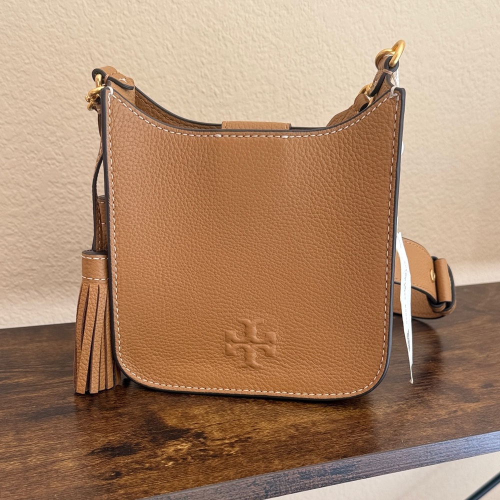 Tory Burch Tassel Brown Leather Crossbody Bag